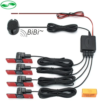 

16mm Car Parking Sensor 4Sensors Monitor Auto Reverse Backup Radar Detector System Kit Sound Alert Alarm Indicator