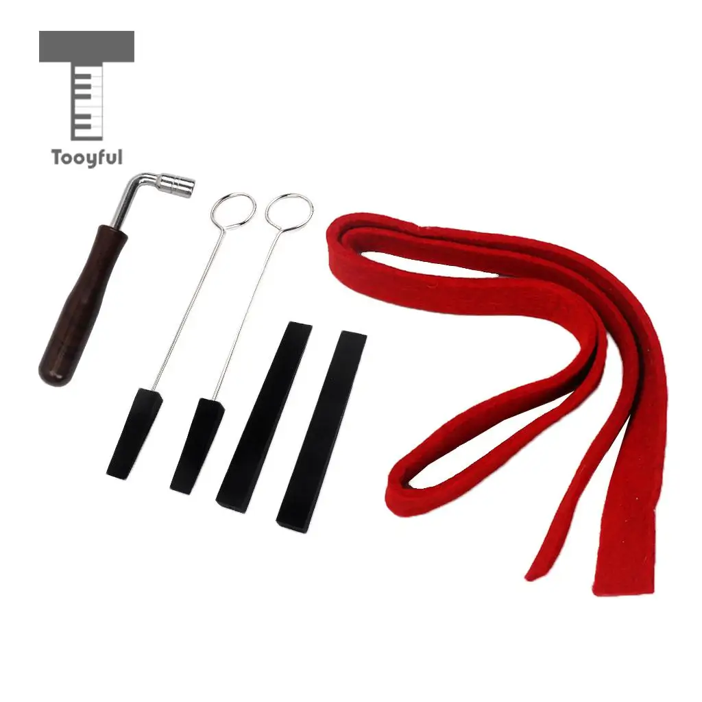 Tooyful Professional 1 Set Piano Tuning Kits Tuning Hammer Temperament Strip Rubber Mute for Pianist Beginner Piano DIY Parts