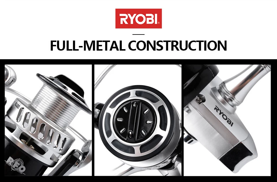 18 RYOBI AP мощность II6000 8000 10000 Спиннинг Рыболовная катушка полностью металлический ЧПУ Шестерни соотношение 5,0: 1 тянущую способность 10 кг 6BB соленой воды