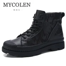MYCOLEN/осенне-зимние модные мужские ботинки, Роскошные Дизайнерские повседневные мужские ботинки в винтажном стиле, мотоциклетные ботинки на шнуровке наивысшего качества
