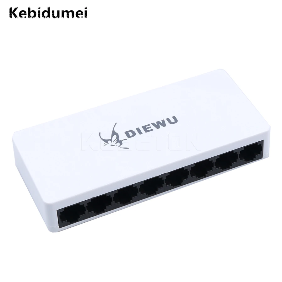 

Kebidumei Newest High Performance Mini 8 ports Network Switch 10/100Mbps Fast LAN Ethernet Network Switch Adapter + Power Supply