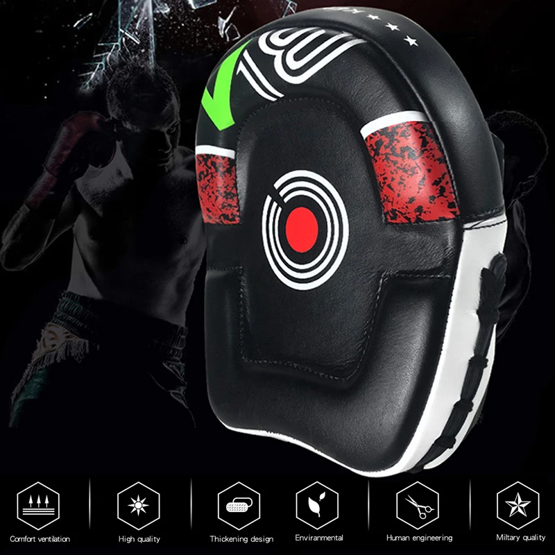 2-Piece Hand Punching Precise Target Curve Stlye Boxing MMA Sparring Training Mitts Combat Kickboxing Muay Thai Kick Focus Pads
