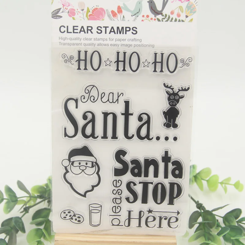

1 sheet DIY Christmas Dear Santa Please Stop Scrapbook DIY photo cards account rubber stamp clear stamp transparent stamp