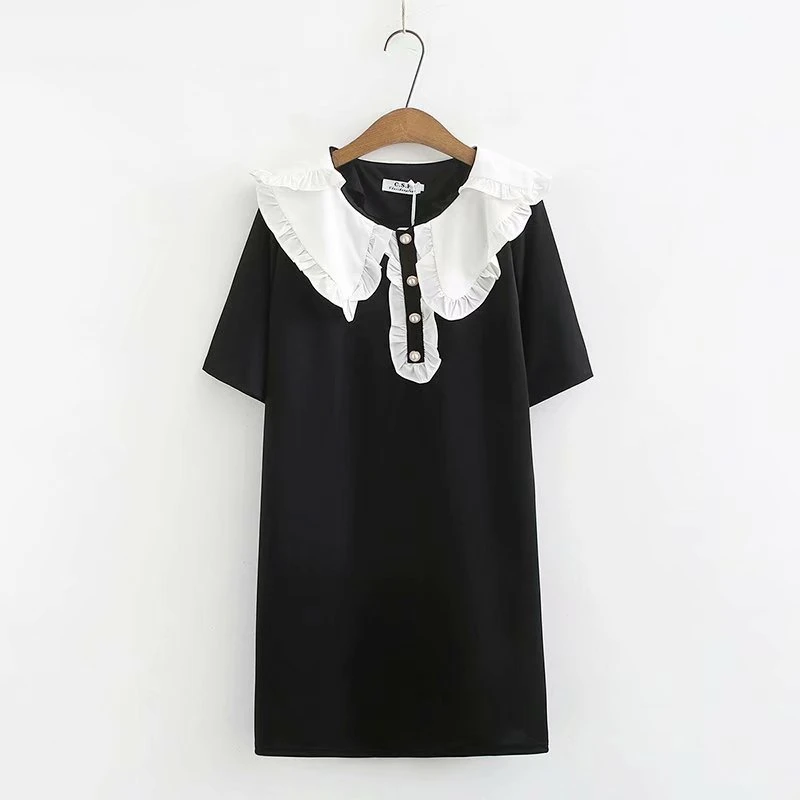 

Plus Size XL-4XL Women Casual Dress Black Dinner Evening Mini Dresses