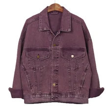 Harajuku Spring Denim Jacket Women 2019 Big size Vintage Purple Cowboy Jackets Female Ladies Casual Basics Coat Women Tops NO752 Harajuku Spring Denim Jacket Women 2019 Big size Vintage Purple Cowboy Jackets Female Ladies Casual Basics Coat Women Tops NO752