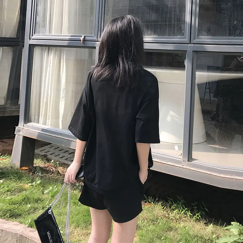 [XITAO] корейская модная новинка 2019 женская летняя Однотонная футболка с круглым