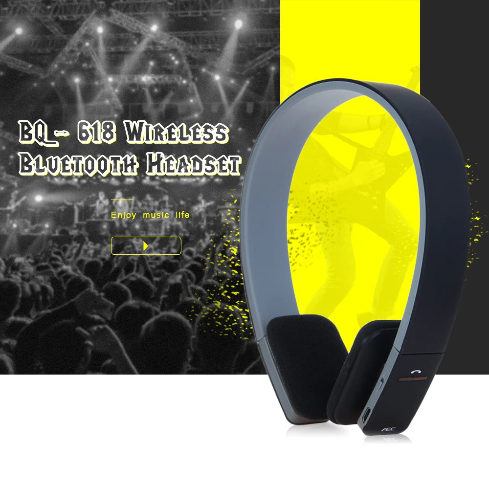 BQ - 618 Wireless Bluetooth V4.1 + EDR Headset Support Handsfree with  Intelligent Voice Navigation for Cellphones Tablet