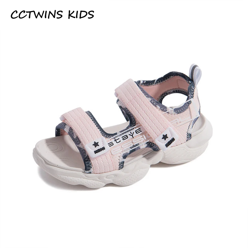 

CCTWINS Kids Shoes 2019 Summer Girls Fashion Princess Party Soft Sandals Children Beach Flats Toddler Barefoot Shoes BS293