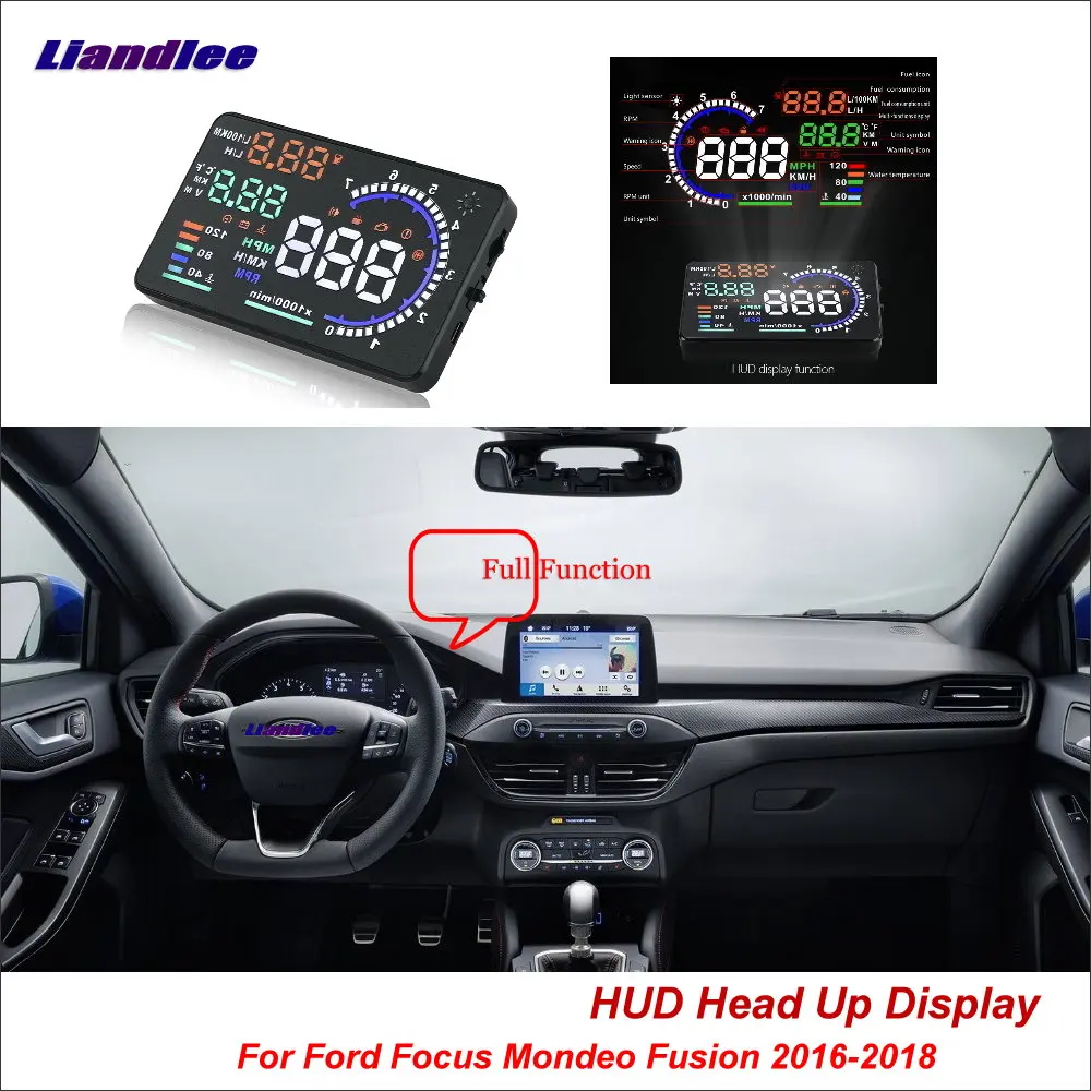 

Liandlee For Ford For Focus For Mondeo MK4 Fusion 2016-2018 Safe Driving Screen OBD Car HUD Head Up Display Projector Windshield