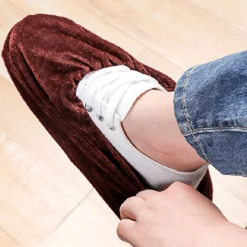 

2PCS Household Indoor Fluff Non-Woven Wear-Resistant Thickening Dust Cover Slip Resistant Breathable Shoe Cover