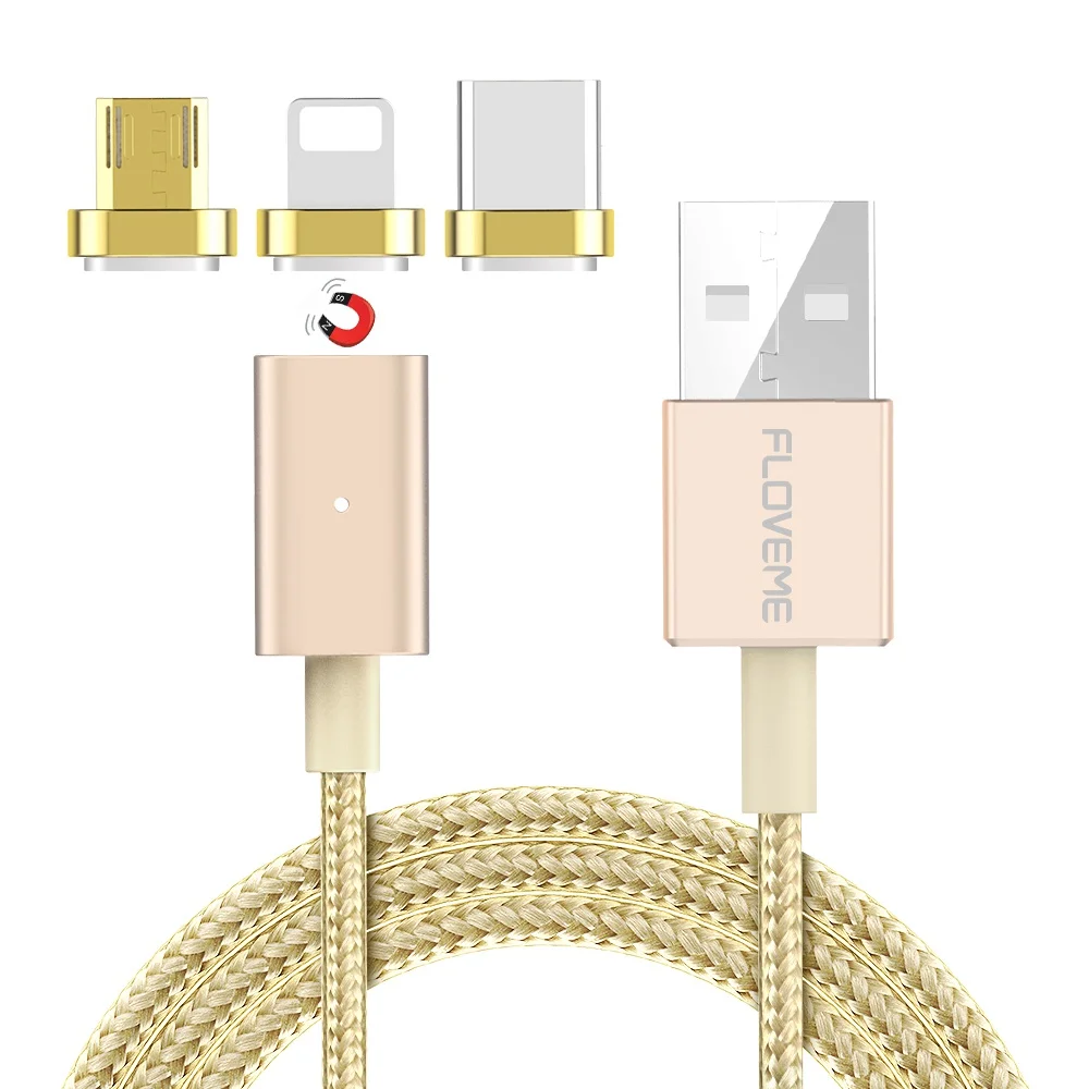 Магнитный usb кабель FLOVEME для iPhone X 8 7 Plus быстрое зарядное устройство Micro USB Type C Android