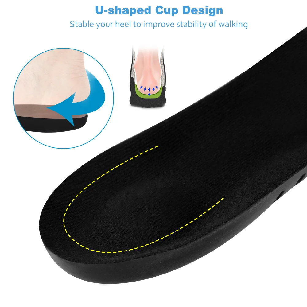 Elino Sports Gel Insoles For Shoes Men Women Orthopedic Arch Supports Cushion Plantar Fasciitis Military Pads Foot Care Soles