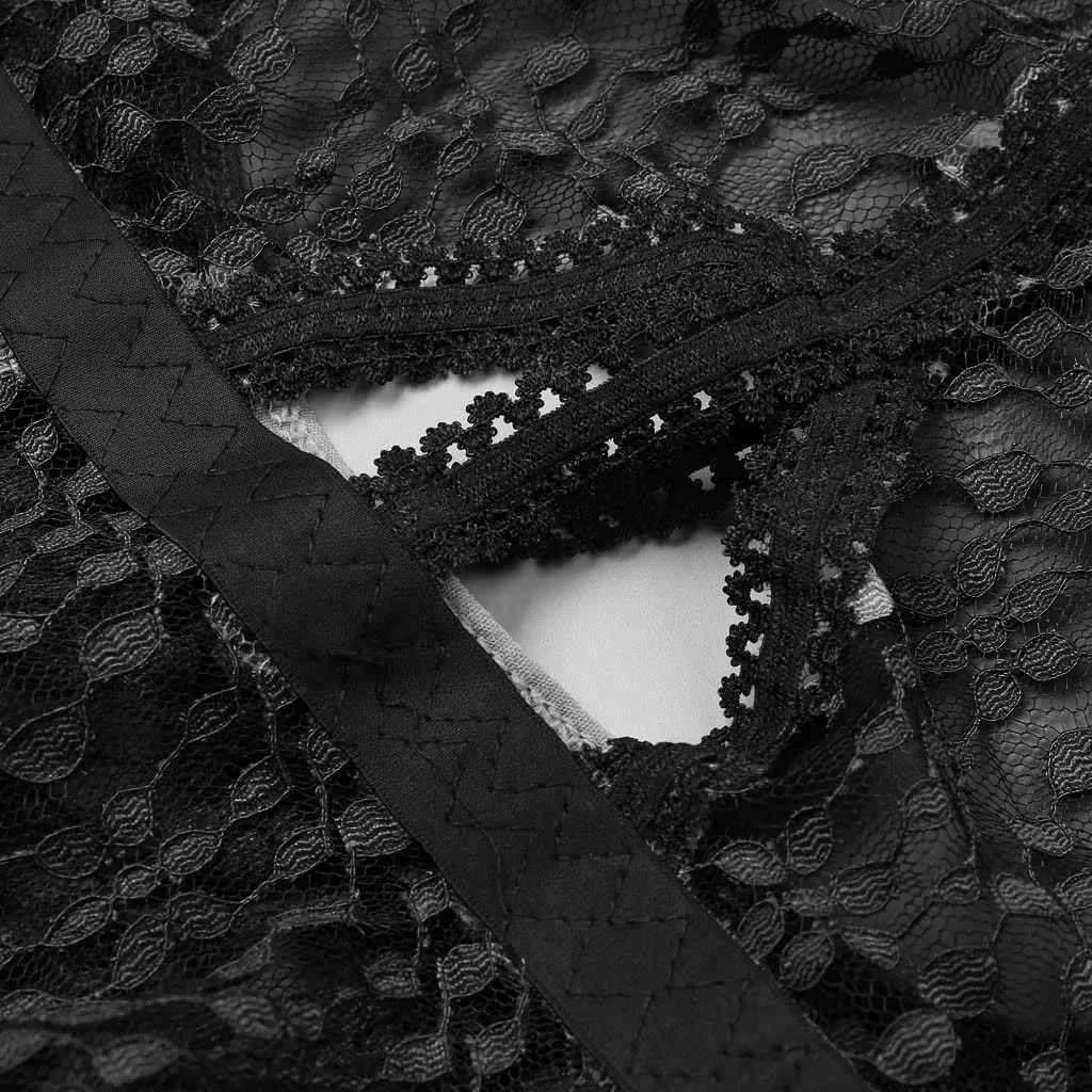 Модное Новое Женское кружевное белье, ночная рубашка, черное, открытая спина, ночное белье, сексуальное, сексуальное, эротическое, Прозрачное платье