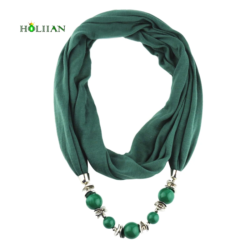 

Fashion women scarf necklace beads pendent jewelry wrap bandana ethnic foulard lic winter female accessories Hot rose green new