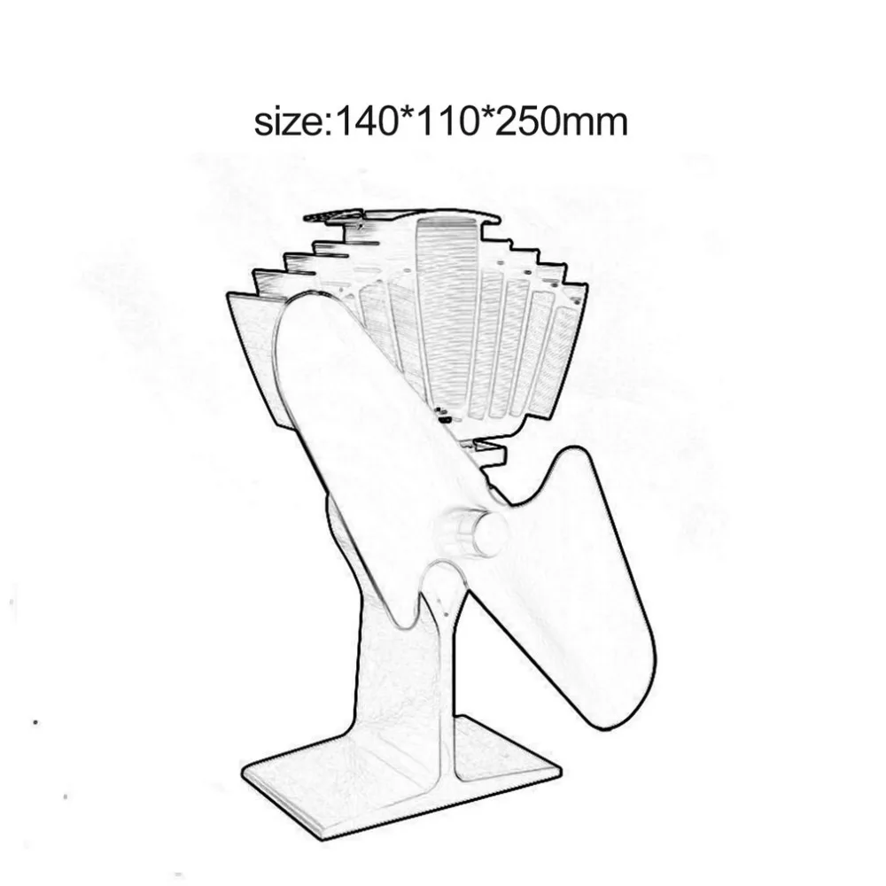 3 Лопасти Тепловая плита вентилятор домашняя Бесшумная Печь вентилятор ультра Тихая деревянная плита вентилятор для камина