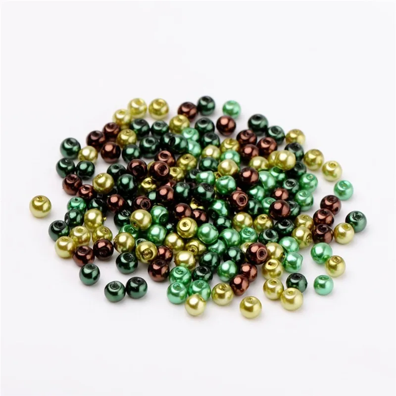 Pandahall 4/6/8mm Glass Pearl Beads Mixed Color Pearlized Beads Round For Jewelry Making DIY Bracelets Hole: 1mm Free Shipping