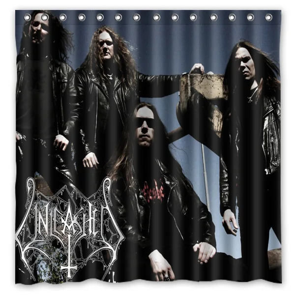 

Eco-friendly Polyester Fabric 180*180cm Modern Design negative band Print Waterproof Bathroom Shower Curtain