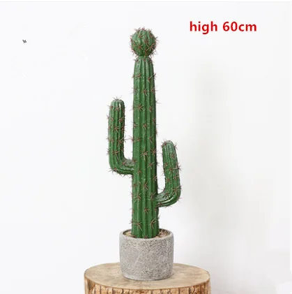 Scandinavian ins photographic props multi-fleshed cactus bonsai artificial plant potted home hotel decoration - Цвет: high 60cm