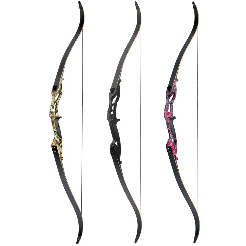 

3 color 30-50lbs Recurve Bow 56" American Hunting Bow With 17 inches Riser Tranditional Long Bow