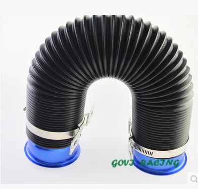 Tubo de entrada de aire fr/ío Azul filtro de entrada de aire fr/ío para coche universal 76 mm Filtro de entrada de aire fr/ío para coche universal de 3 pulgadas Kit de tubo de manguera
