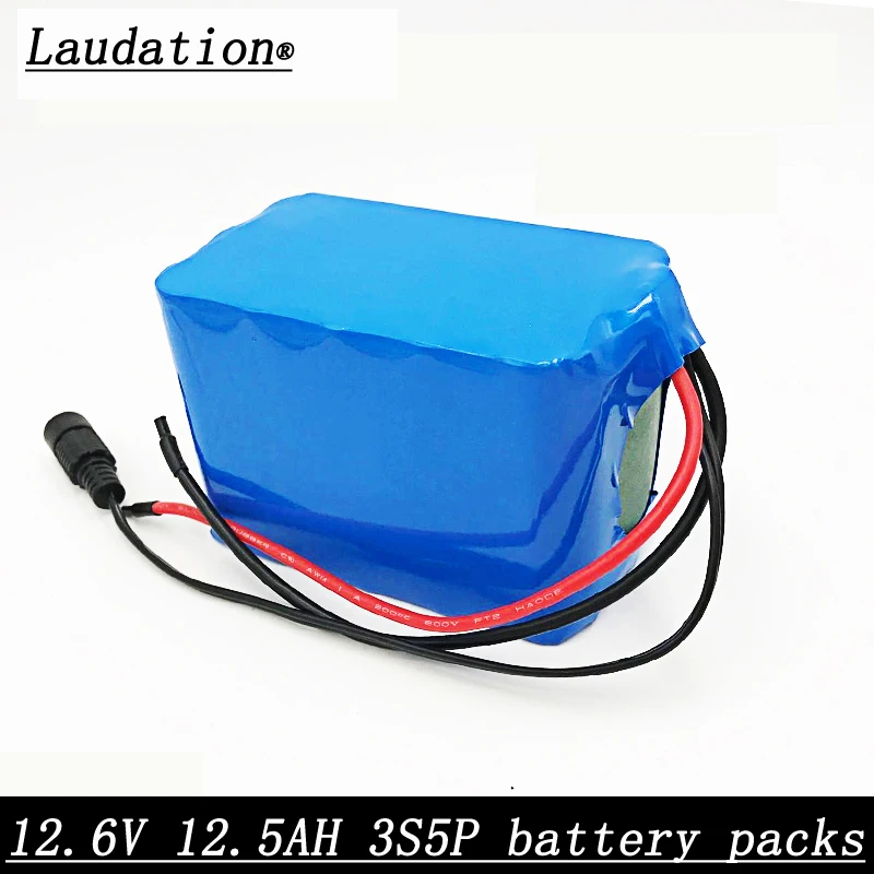 

12V 12.5ah 100% new high capacity protection 3S5P 11.1v 12.6v 18650 lithium rechargeable battery
