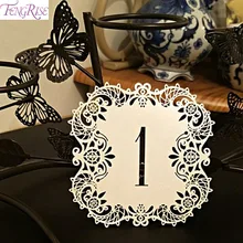 FENGRISE номера свадебных столов номер стола Свадебные номера настольные карты винтажные бумажные свадебные украшения стола лазерные