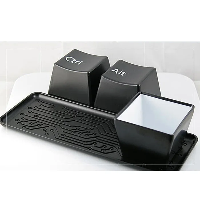 Новая креативная простая клавиатура Ctrl ALT DEL type tea coffee Cup контейнер 3 шт./компл. новая чашка - Цвет: black