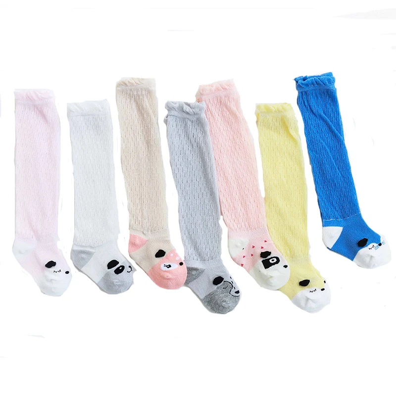 

3 Pairs/Lot Summer Baby Stockings Thin Mesh Breathable 0-1-3y Cotton Knee Kids Anti-Mosquito Bites Long Tights Solid Stocking