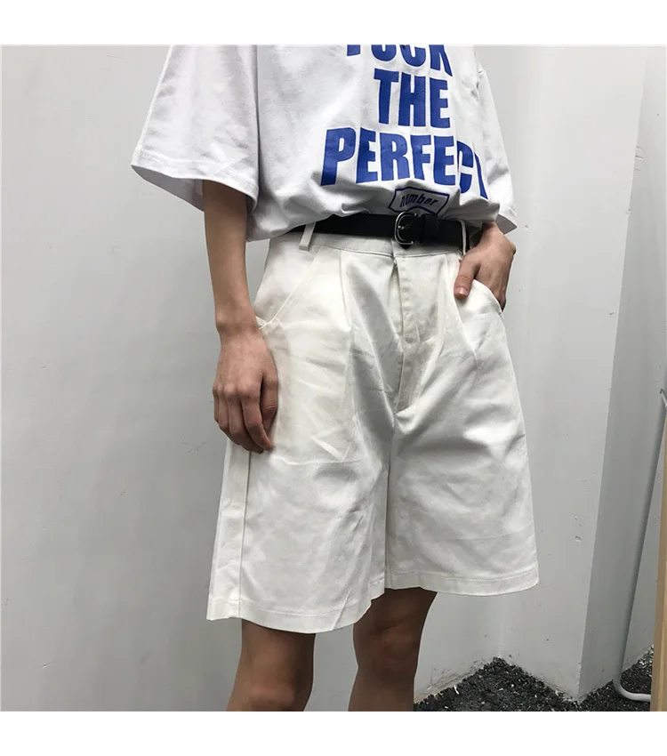 Мужские рабочие шорты 2019 Летние Новые однотонные рабочие прямые шорты для пары Молодежная модная трендовая мужская одежда