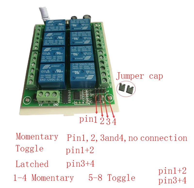 DC 12 V 24 V 8 каналов 8CH RF беспроводной пульт дистанционного управления, 315/433 MHz передатчик и приемник/двери гаража/лампа