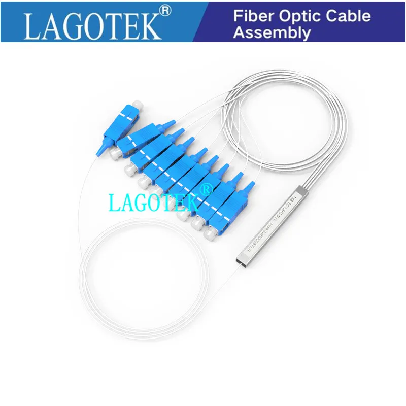Tubo de Aço Lote Fibra Óptica Plc Divisor 1×8 sc Upc Mini Blockless 1*8 Conector Frete Grátis 10 Pçs – 0.9mm