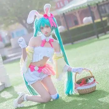 

New! Anime VOCALOID Hatsune Miku Rabbit Uniform Cosplay Costume Underwear Uniform Outfit Cute Model Dress Free Shipping