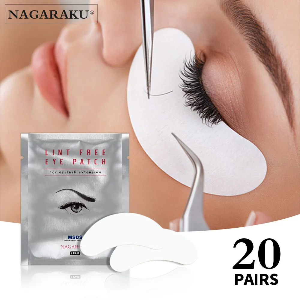

NAGARAKU Eyelashes Makeup 20 Pairs/Pack Under Eye Pads Patches Gel Patch for Eyelash Extensions Tools Under eye pads Lint free