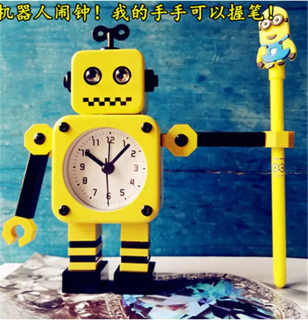 Color A Креативный Робот детский будильник милый мультфильм ночник дети часы механизм часы настольные часы Relogio Mesa LZH539 - Цвет: Color A