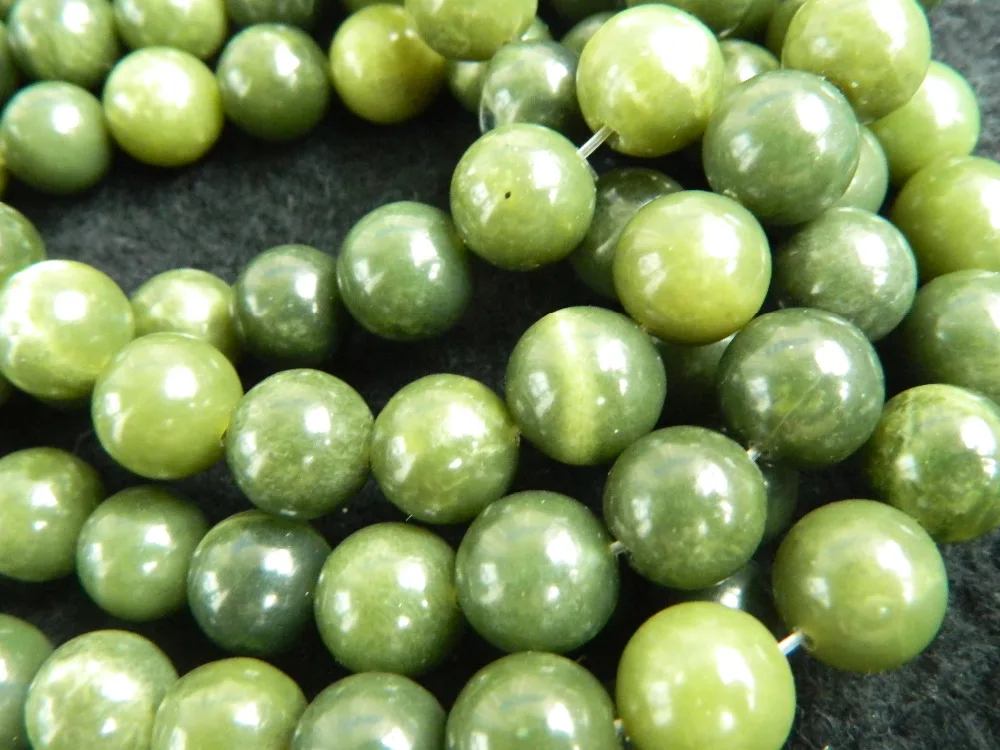 Free shipping (32beads/strand) Natural 12mm Green jade round loose