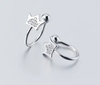 

GIRLS' Cute 100% Real. 925 Sterling Silver Fine Jewelry Clear CZ set Princess Crown Clip earrings (NO pierced) gtle1932
