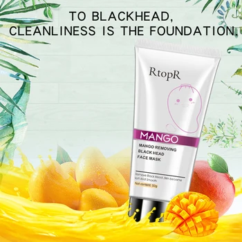 

Mango Blackhead Remover Mask Acne Peel Off Treatment Mud Nose Pore Shrink Clean Mask Oil-control Whitening Face Skin Care