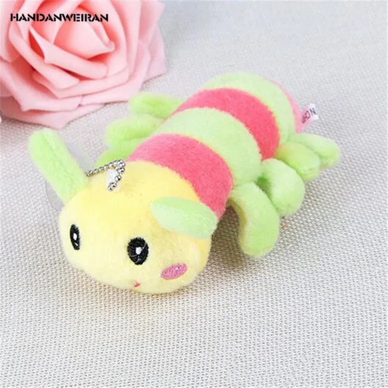 

HANDANWEIRAN 1Pcs PP Cotton 12CM New Kawaii Small Bugs Stuffed Toys Cute Caterpillar Pendant Kids Gift Doll Plush Toy Keychain