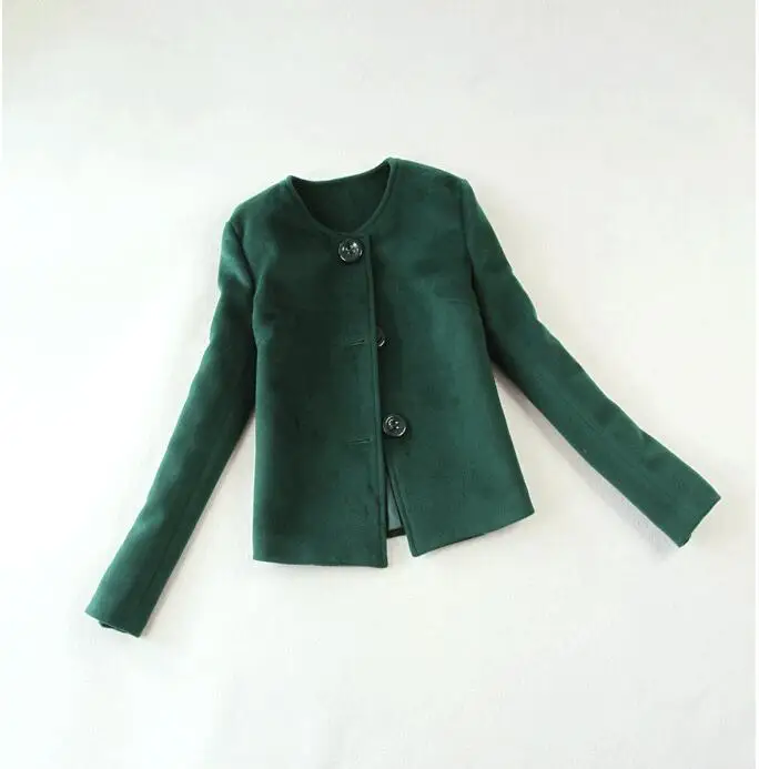 Модный женский костюм на весну/зиму, новинка, высокое качество, темно-зеленое короткое пальто+ широкие брюки с высокой талией, Женский костюм из двух предметов