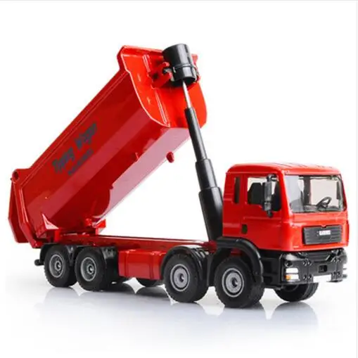 

New Alloy Diecast Tipping Wagan Dump Truck 1:50 Engineering Heavy 8 Wheel Vehicle Model Hobby Toys For Kids Christmas Gift