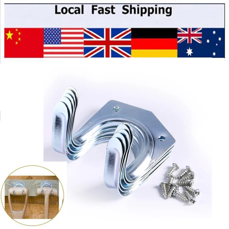 5x Tool Hanger Hooks Set Hang Garage Shed Hanging Bracket Home Storage