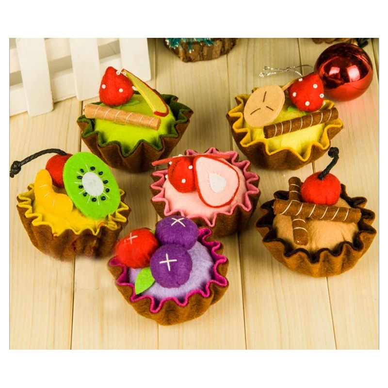 

Felt DIY Package Free cutting, non-woven fabric, handmade fabric, DIY kit, fruit cake, birthday gift