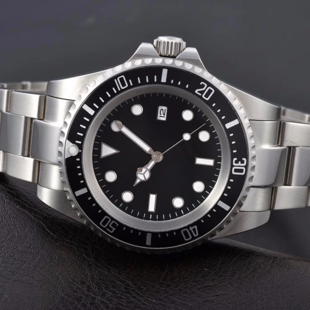 

42mm Parnis Black dial black Bezel Automatic Self-Wind Mechanical watches Luminous Men's Watch