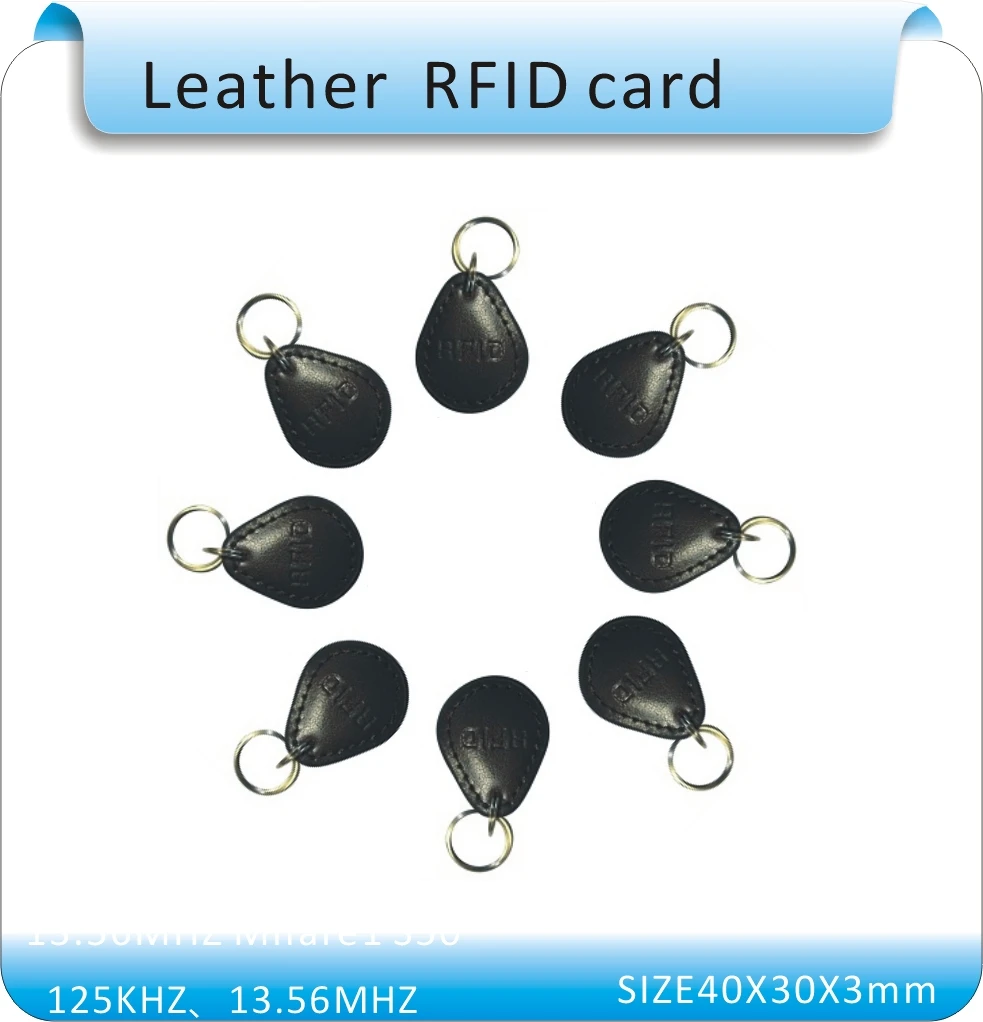 

100pcs 13.56MHZ  RFID leather  Proximity M1 Card Entry Lock Door Access Control System Time Attendance  Token  ISO14443A