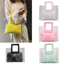 Модные Недорогие маленькие пляжные сумки женские прозрачные дикие милые сумки через плечо сумка для женщин#614P