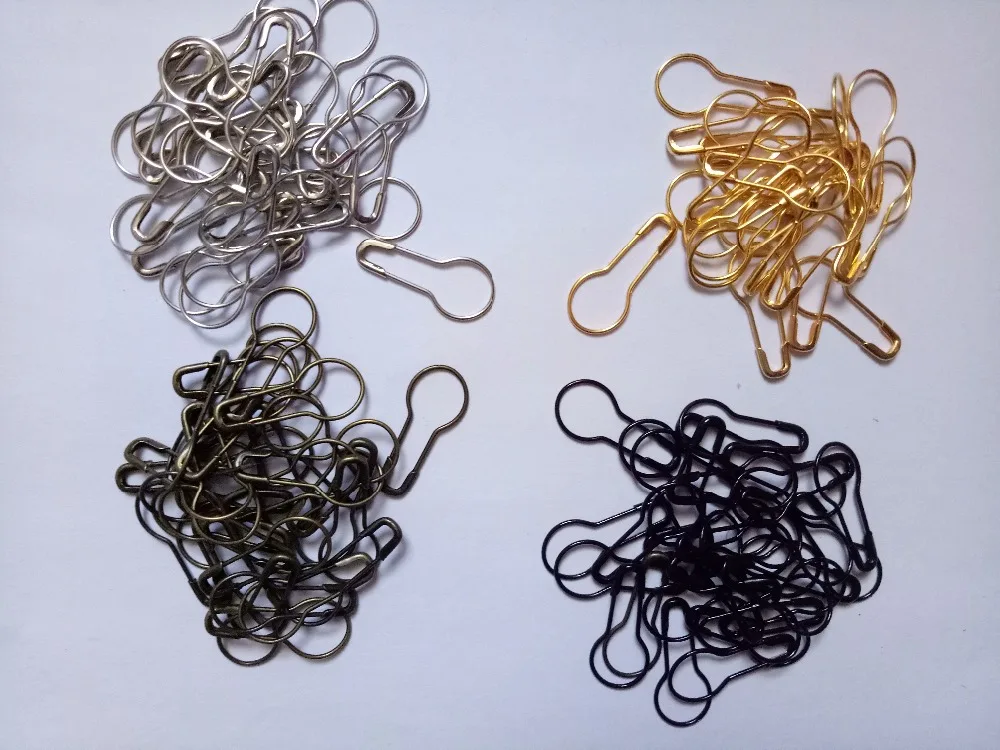 

100pcs 2.2cm black/gold/Bronze /silver Calabash Bulb Gourd Pear Safty Pins for jewelry/ Clothing diy Jewelry Accessories