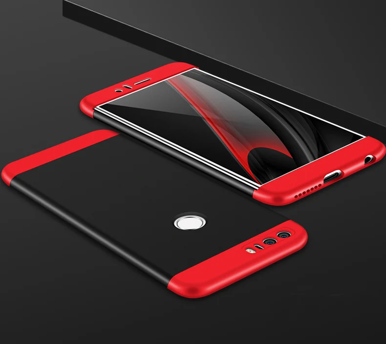 360 Full Body Protection Hard Slim Case Coated Non Slip Matte cover+glass film for Huawei Honor 8 |