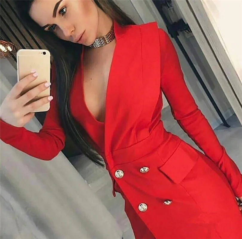 

white Red black Elegant V-Neck long sleeve Button dress 2018 New Arrival Women Knitting Vestidos Bandage Celebrity Party dresses