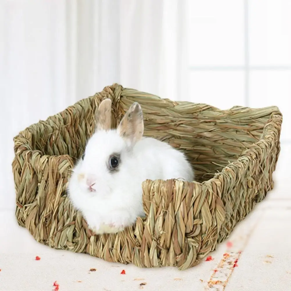 

1PC Handcraft Woven Grass Hamster Nest Small Pet Rabbit Hamster Cage House Chew Toys Foldable Pig Rat Hedgehogs Chinchilla Bed