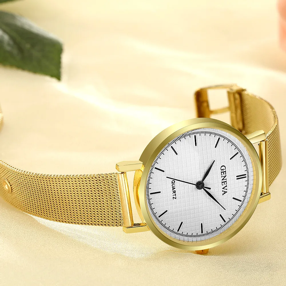 Fashion Geneva Ladies Women Girl Stainless Steel Quartz Wrist Watch Fashion Geneva Ladies Women Girl Stainless Steel Quartz Wrist Watch